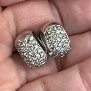 Diamond Huggies Earrings Natural Mined Diamonds heavy weight.
